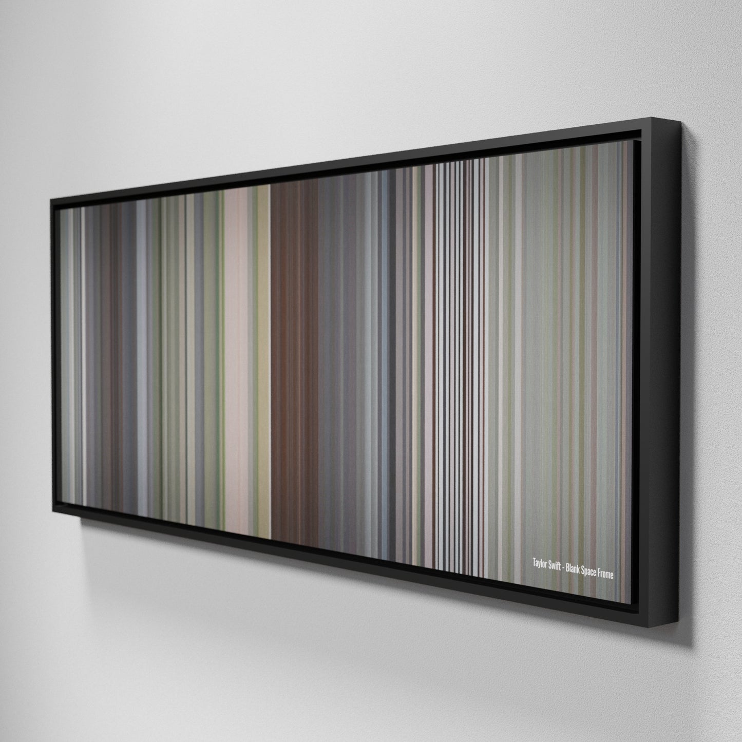 Side view of Framed Buff's of Taylor-Swift-Blank-Space Frome on the wall