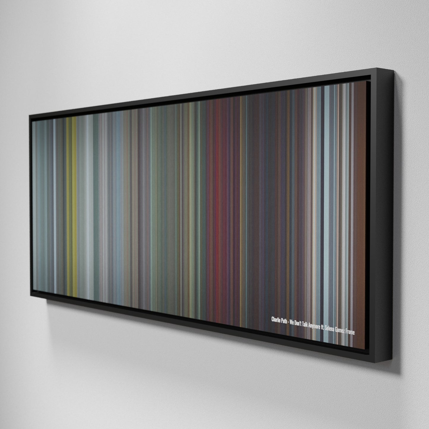 Side view of Framed Buff's of Charlie-Puth-We-Dont-Talk-Anymore Frome on the wall