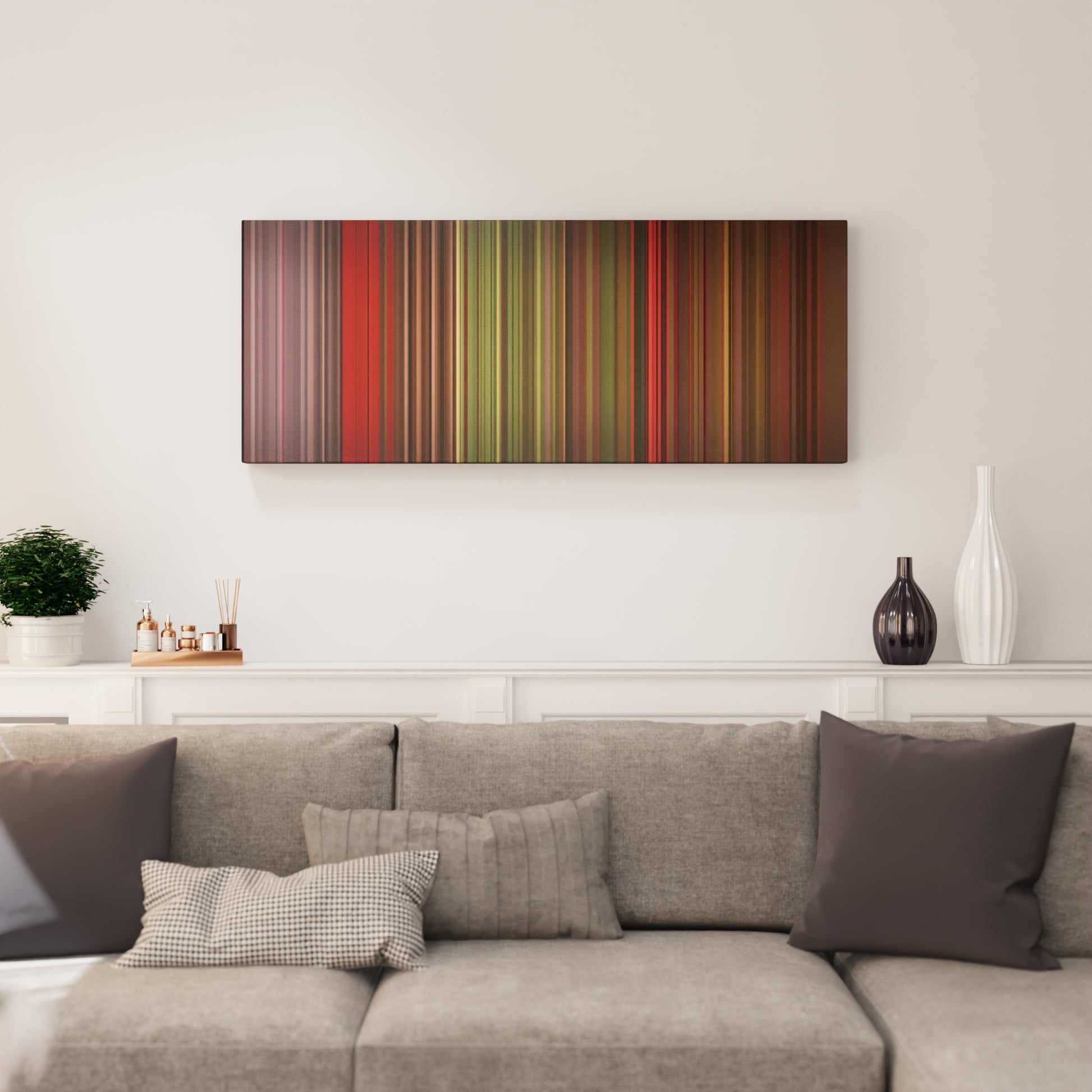 Living room interior with Shakira-Chantaje Frome on the wall