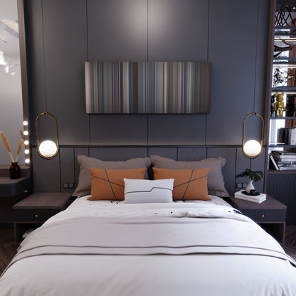 Bedroom interior with Clean-Bandit-Rockabye Frome on the wall