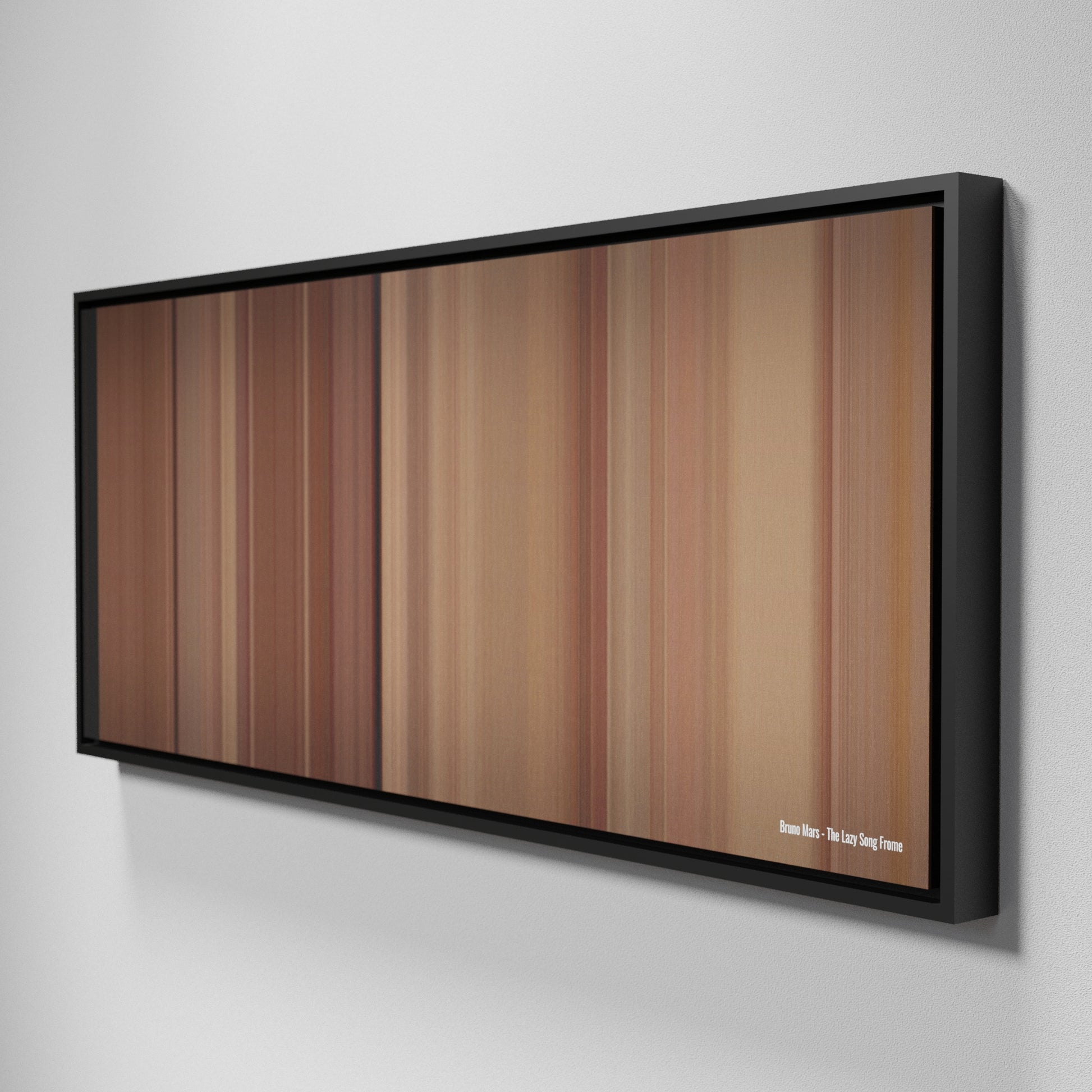 Side view of Framed Buff's of Bruno-Mars-The-Lazy-Song Frome on the wall