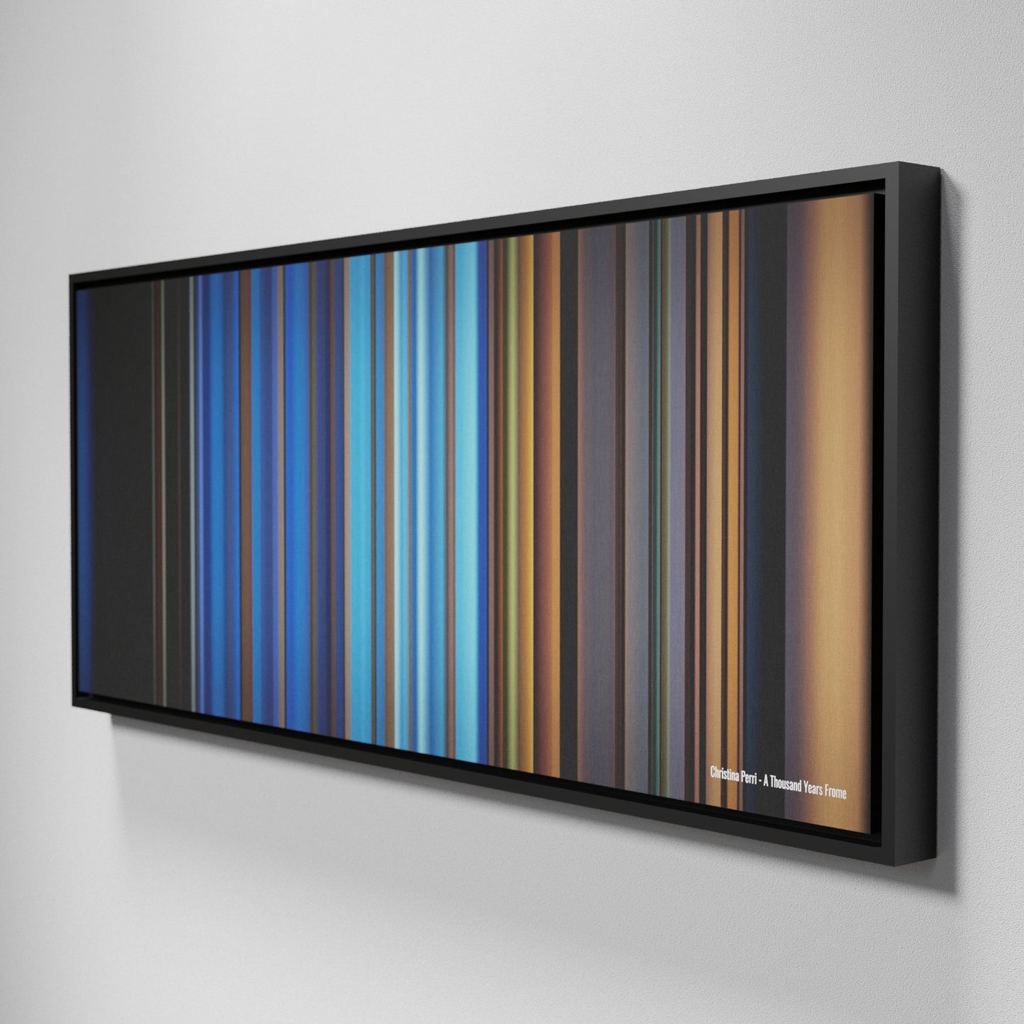 Side view of Framed Buff's of Christina-Perri-A-Thousand-Years Frome on the wall