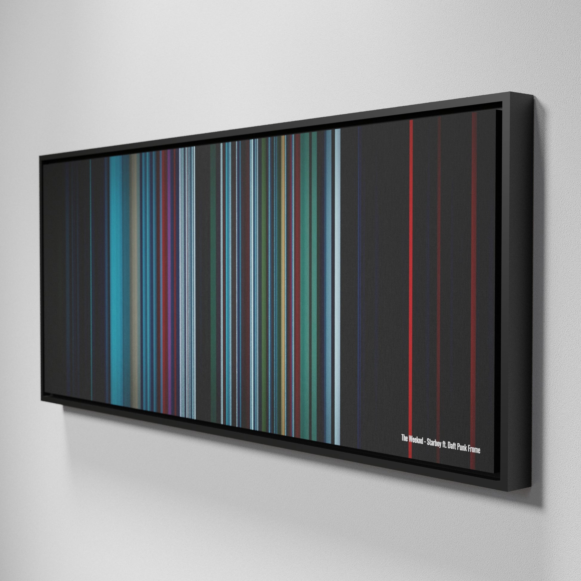 Side view of Framed Buff's of The-Weeknd-Starboy Frome on the wall