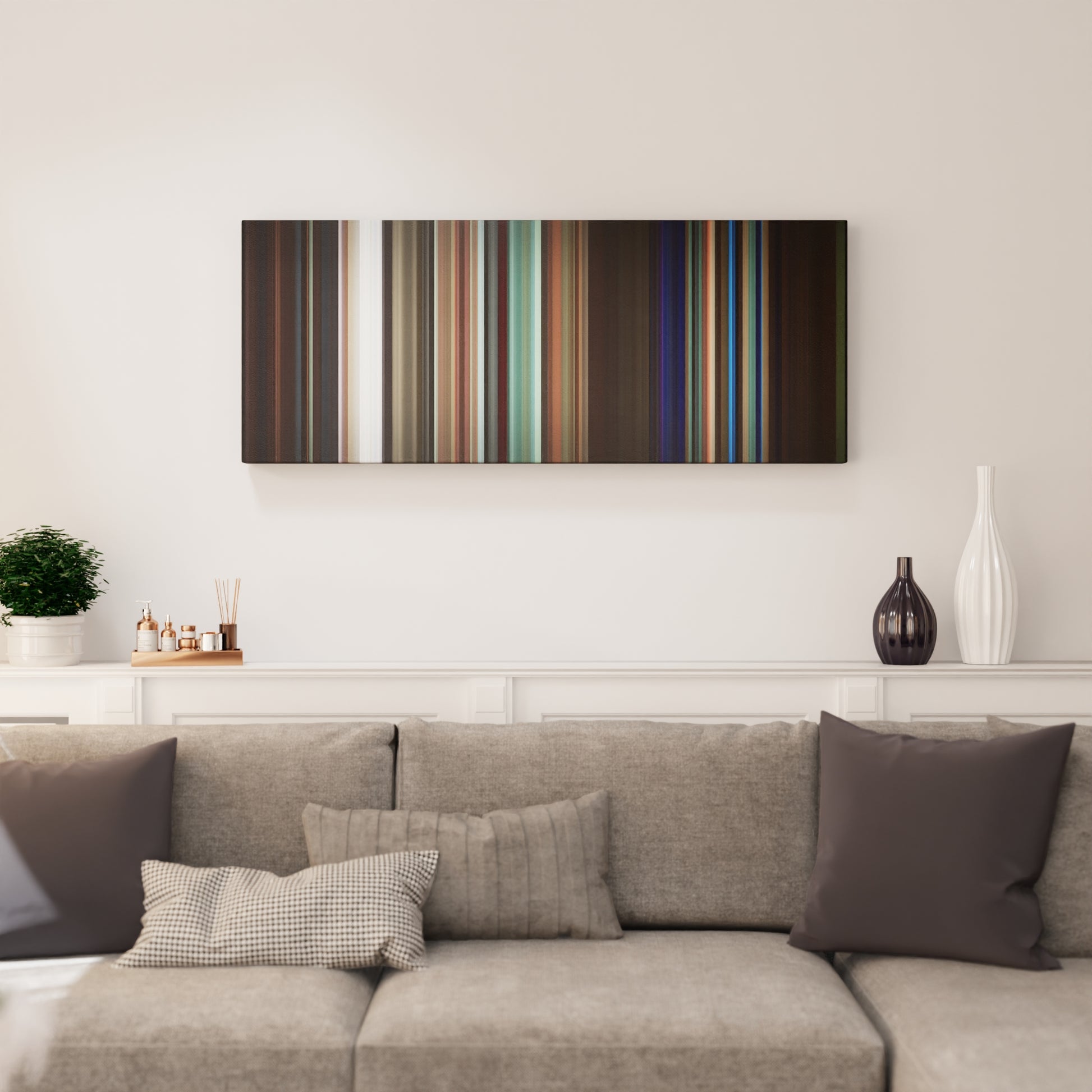 Living room interior with Future-Life-Is-Good Frome on the wall