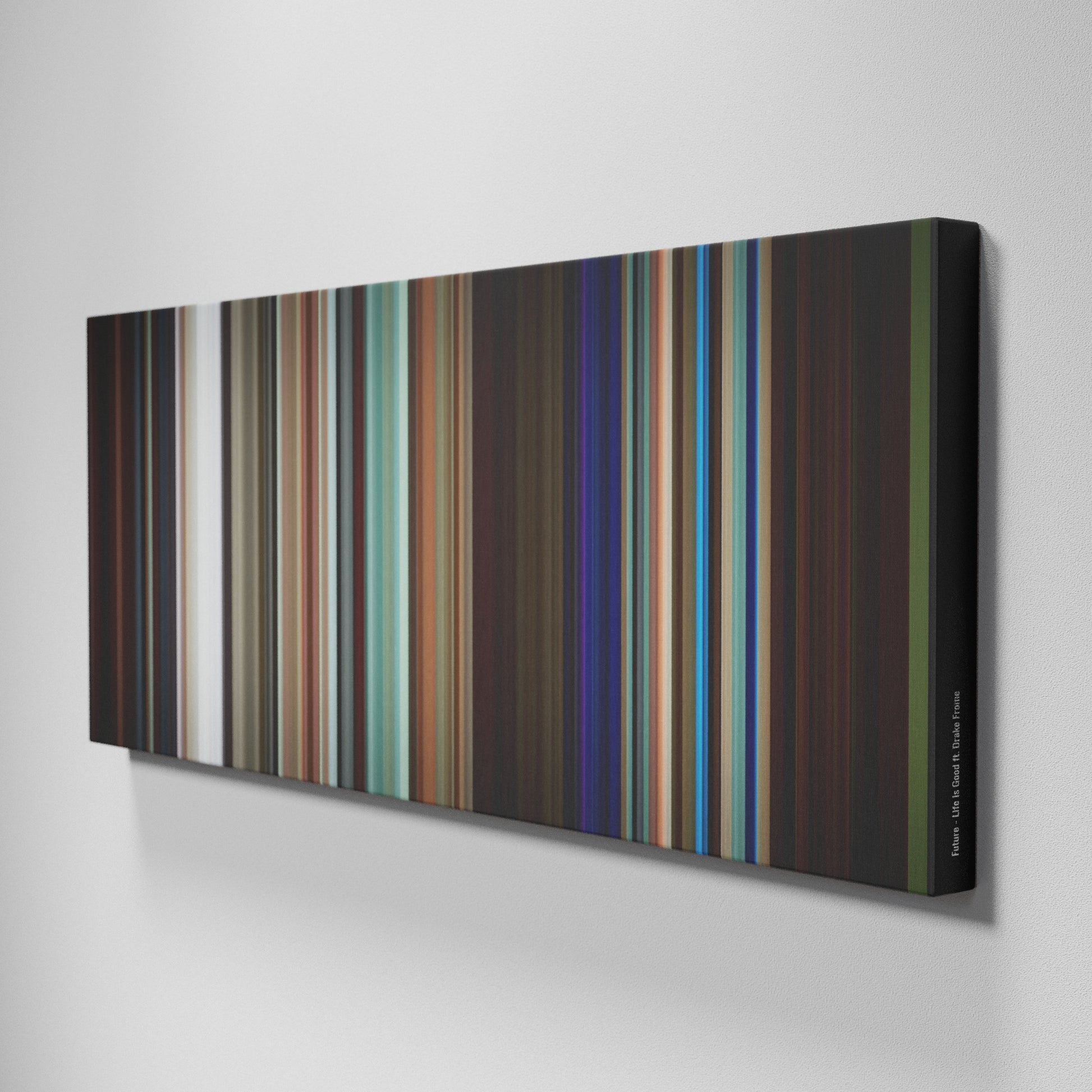 Side view of Buff's of Future-Life-Is-Good Frome on the wall