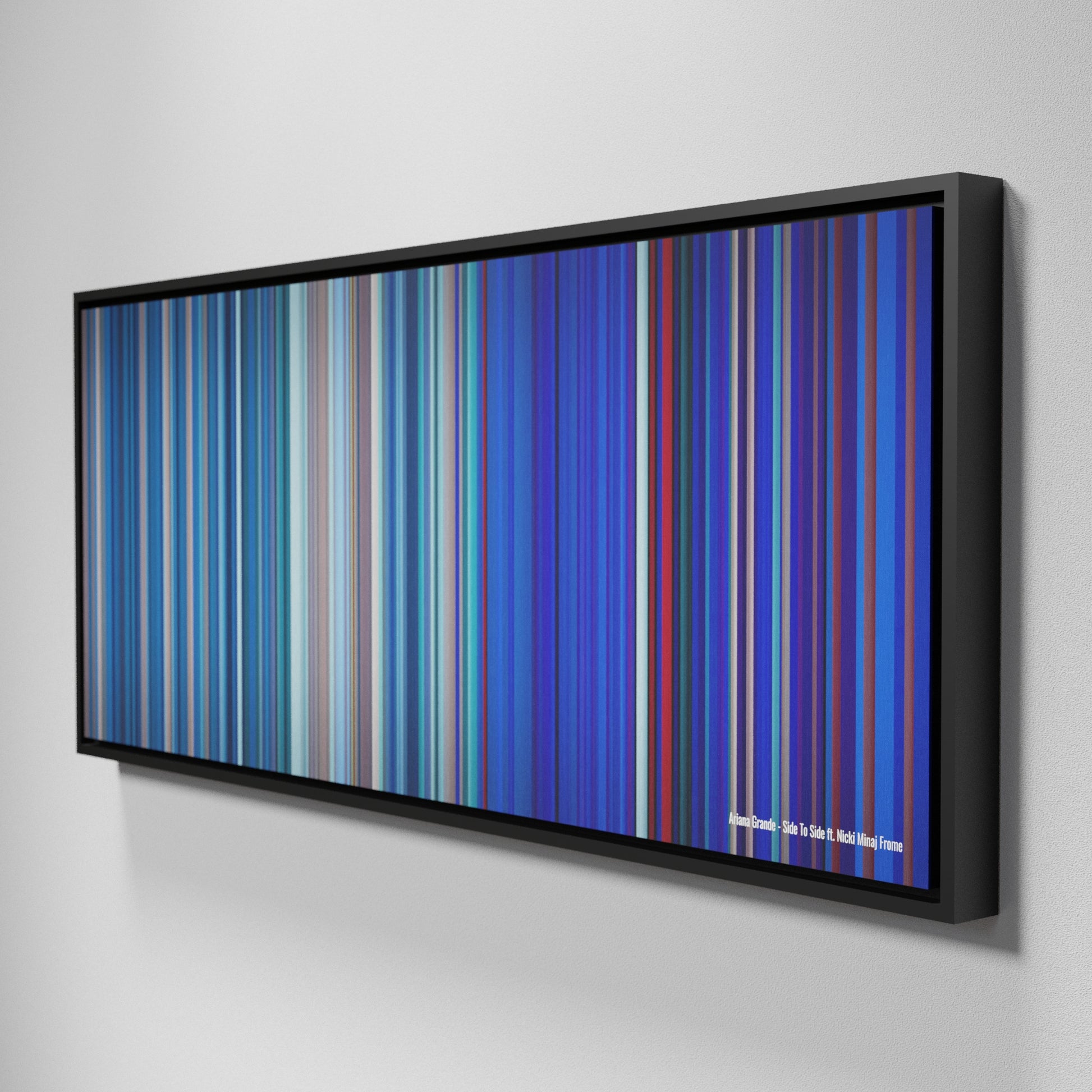 Side view of Framed Buff's of Ariana-Grande-Side-To-Side Frome on the wall