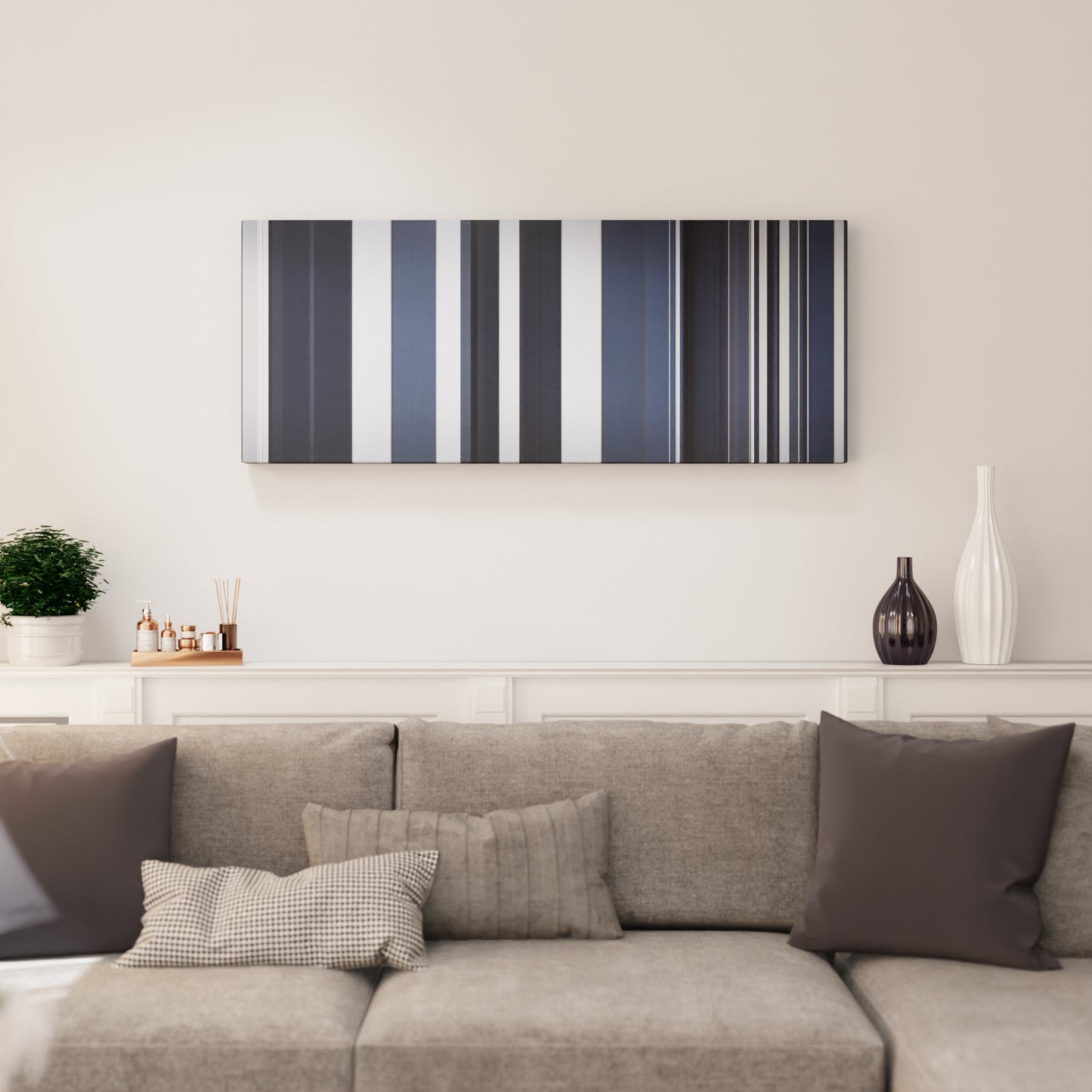 Living room interior with Bruno-Mars-Thats-What-I-Like Frome on the wall