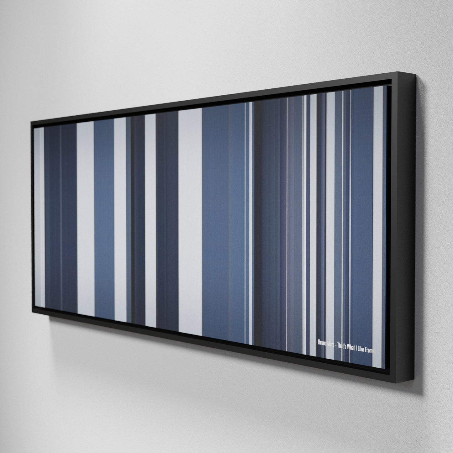 Side view of Framed Buff's of Bruno-Mars-Thats-What-I-Like Frome on the wall