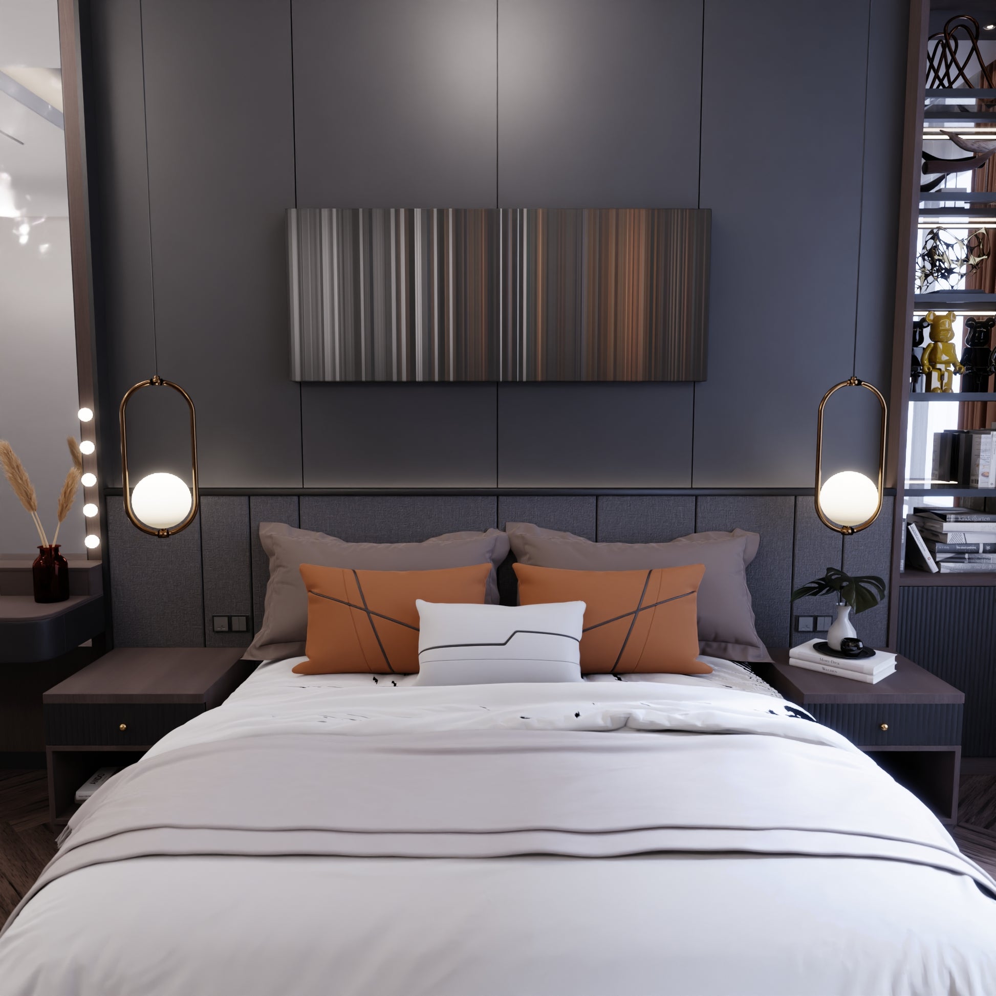 Bedroom interior with Romeo-Santos-Propuesta-Indecente Frome on the wall