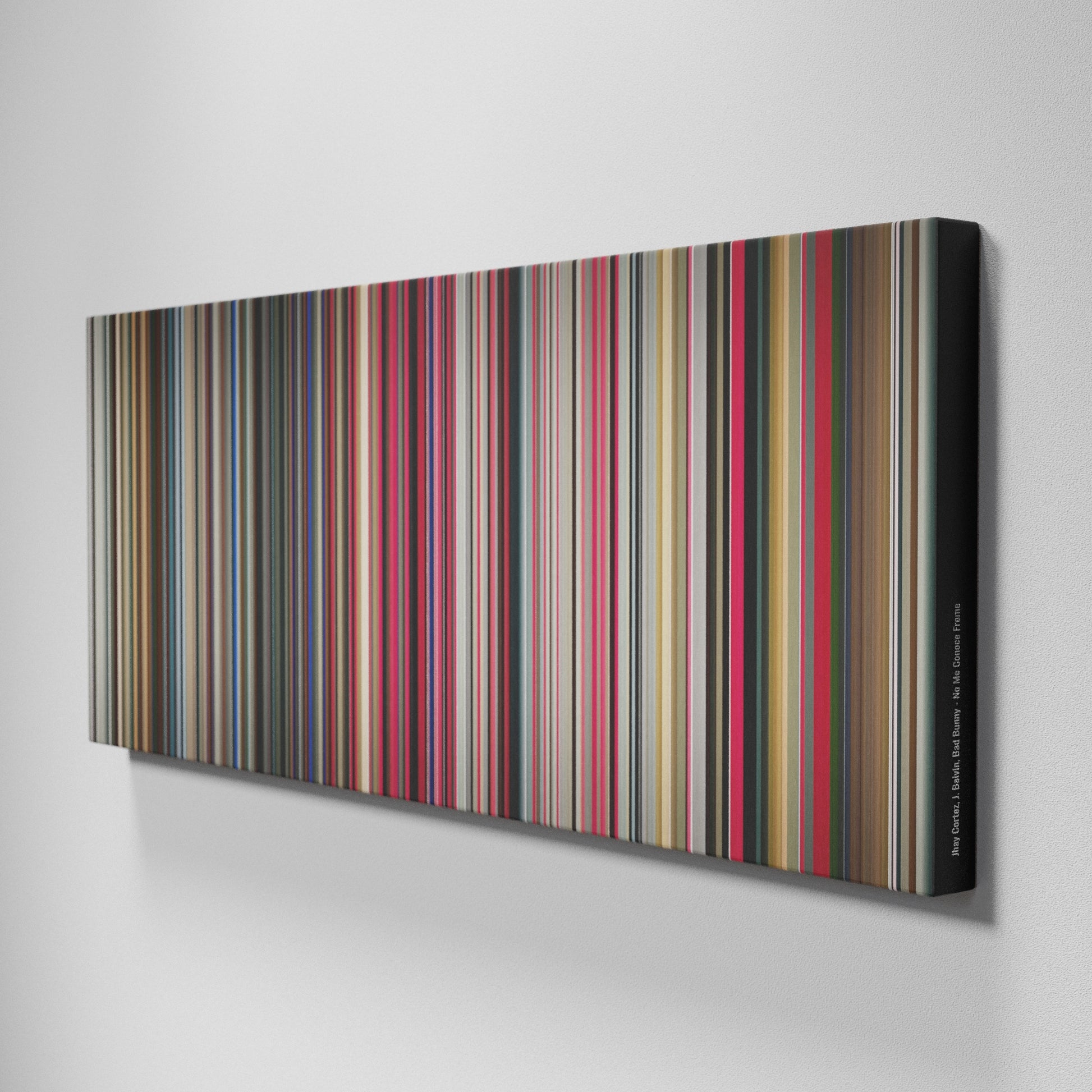 Side view of Buff's of Jhay-Cortez-J-Balvin-Bad-Bunny-No-Me-Conoce Frome on the wall