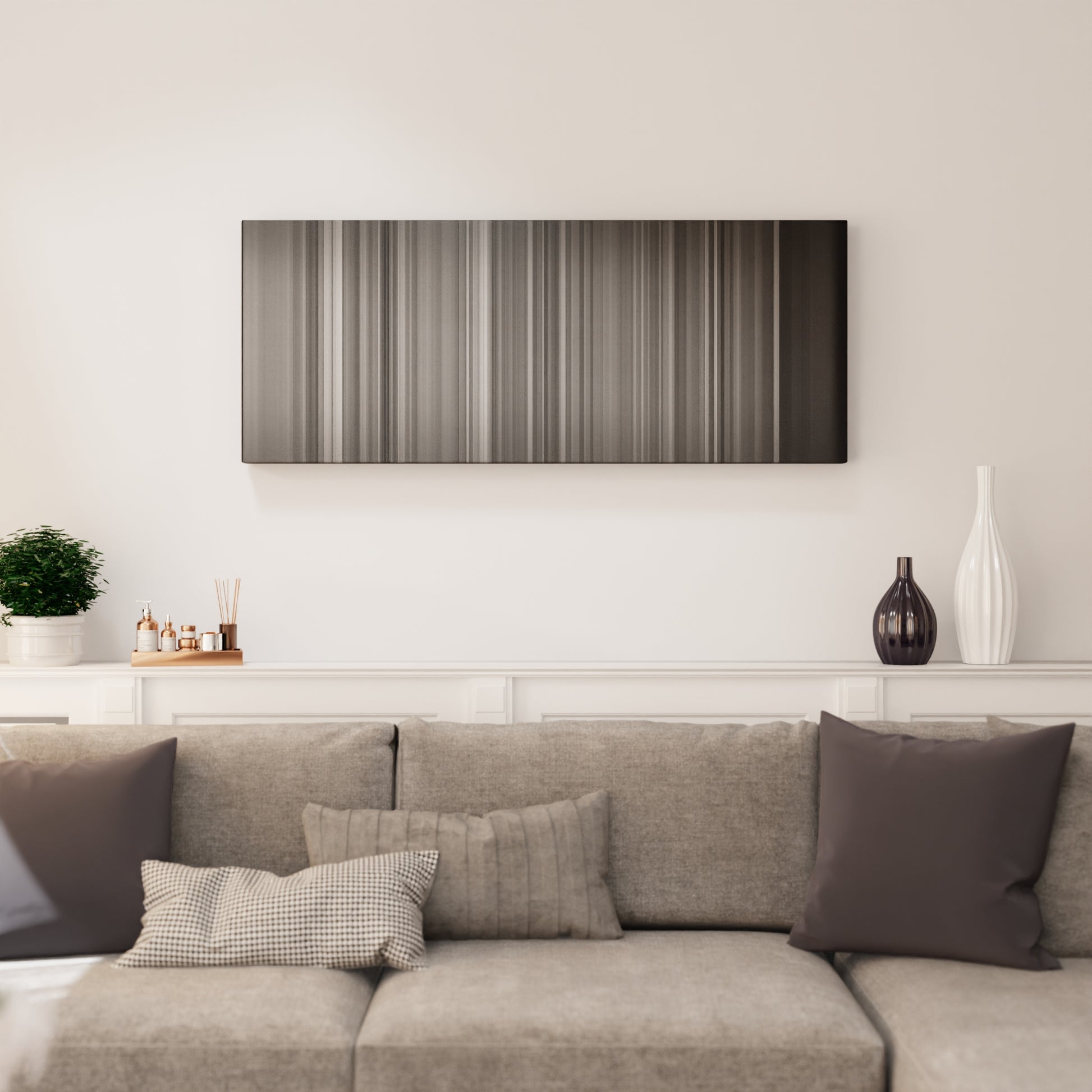 Living room interior with Sia-Cheap-Thrills Frome on the wall