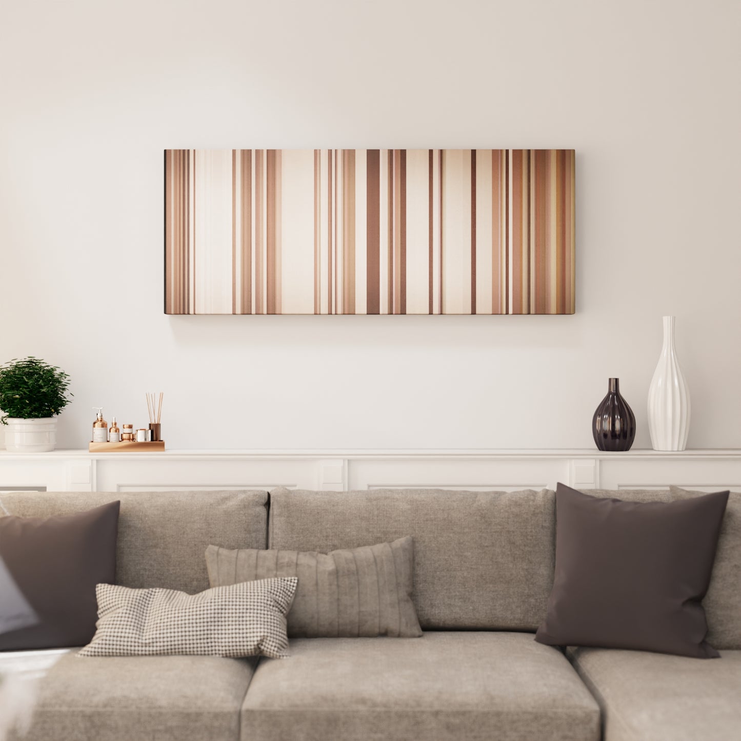 Living room interior with Bruno-Mars-Just-The-Way-You-Are Frome on the wall