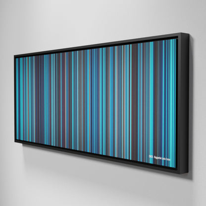 Side view of Framed Buff's of CNCO-Reggaeton-Lento Frome on the wall