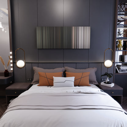 Bedroom interior with Eminem-Not-Afraid Frome on the wall