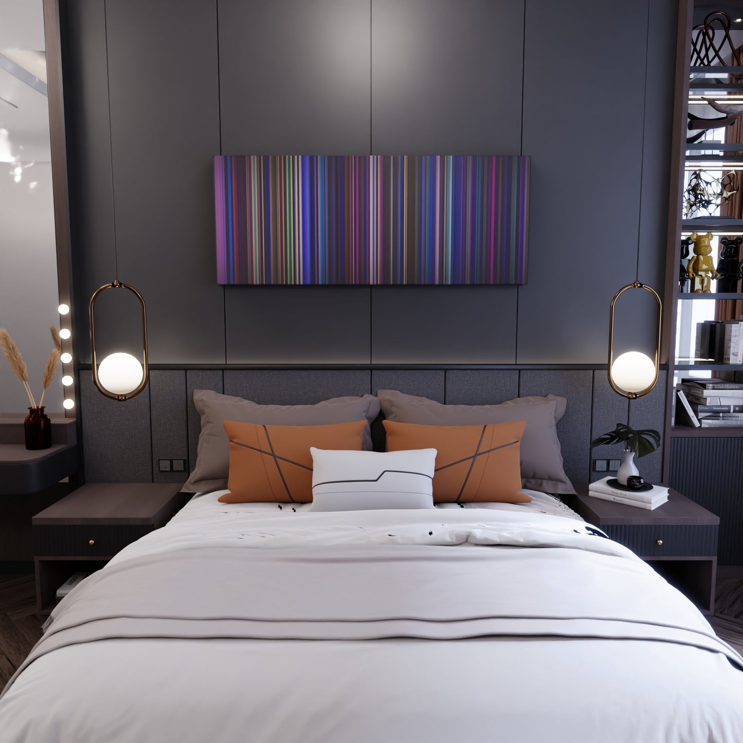 Bedroom interior with Danny-Ocean-Me-Rehuso Frome on the wall