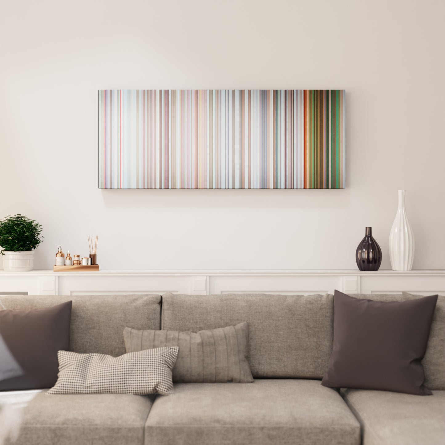 Living room interior with Maluma-Corazon Frome on the wall