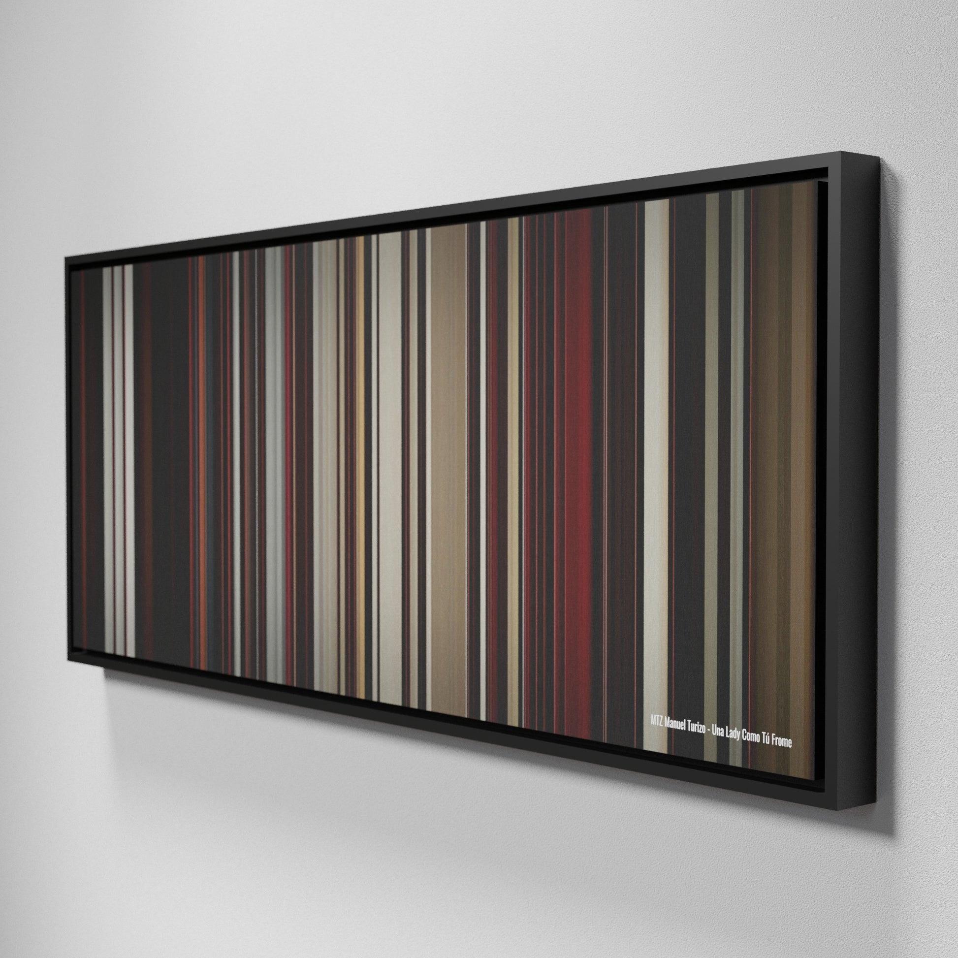 Side view of Framed Buff's of MTZ-Manuel-Turizo-Una-Lady-Como-Tu Frome on the wall