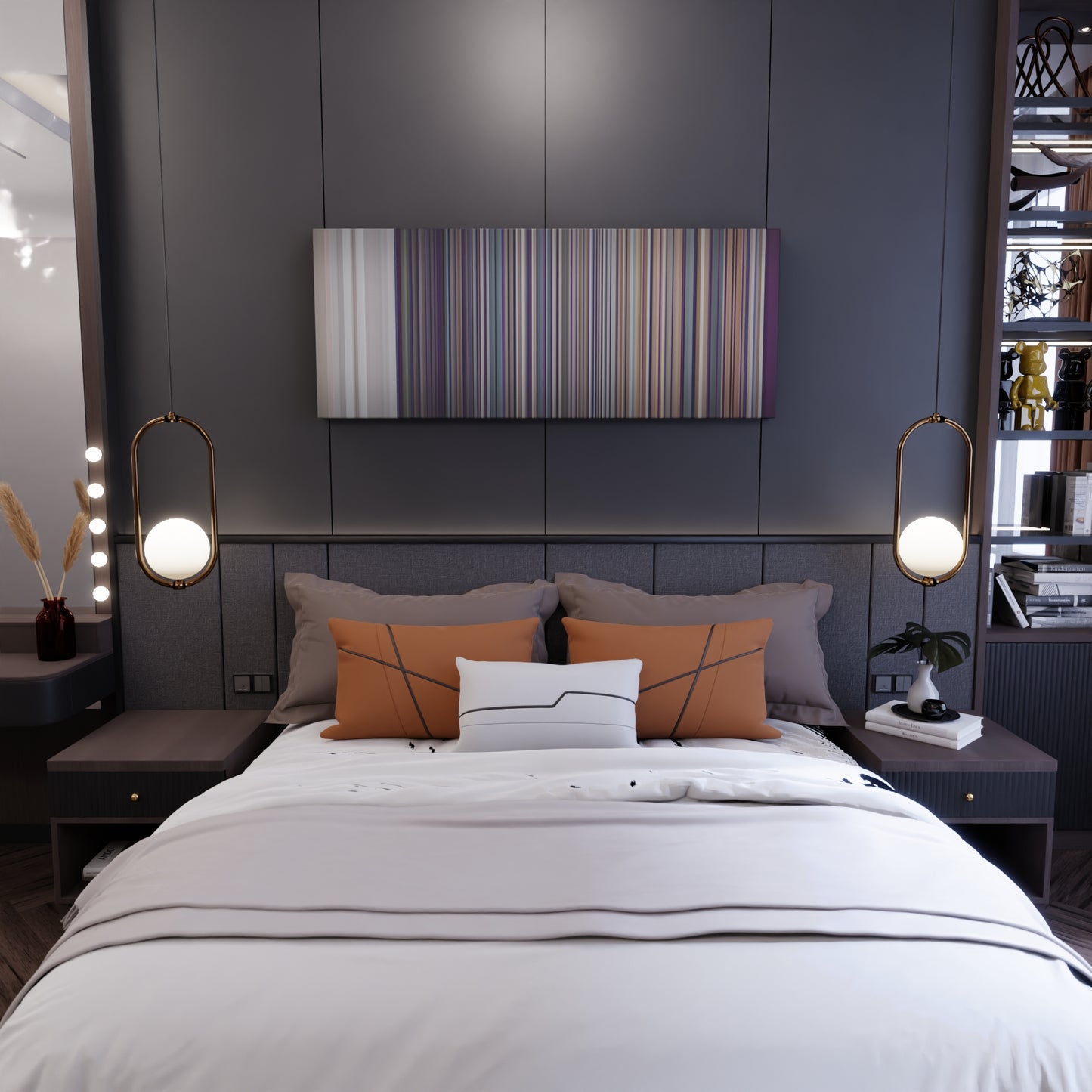 Bedroom interior with Ozuna-Se-Preparo Frome on the wall