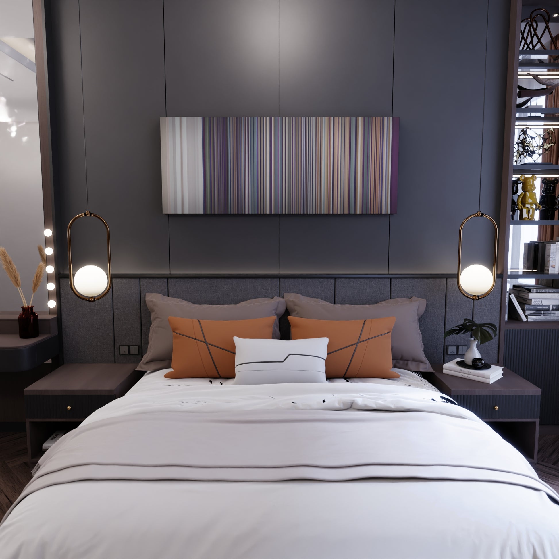 Bedroom interior with Ozuna-Se-Preparo Frome on the wall