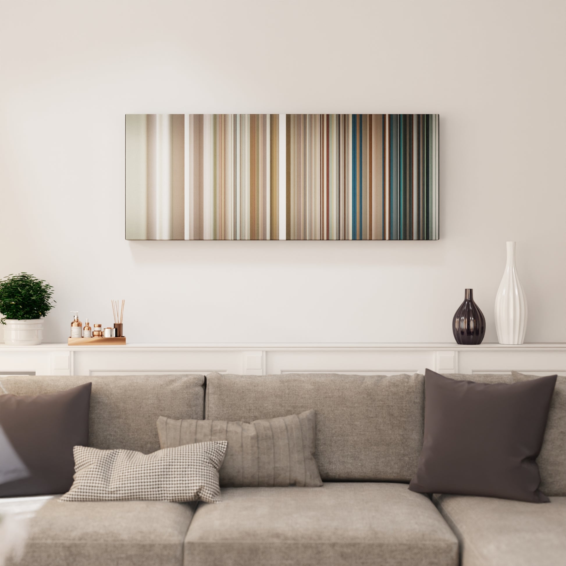 Living room interior with Calvin-Harris-Summer Frome on the wall