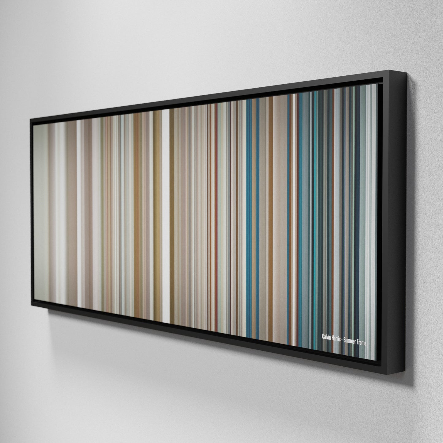 Side view of Framed Buff's of Calvin-Harris-Summer Frome on the wall