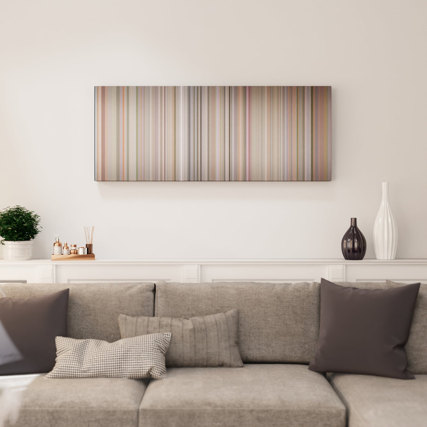 Living room interior with Justin-Timberlake-Cant-Stop-The-Feeling Frome on the wall