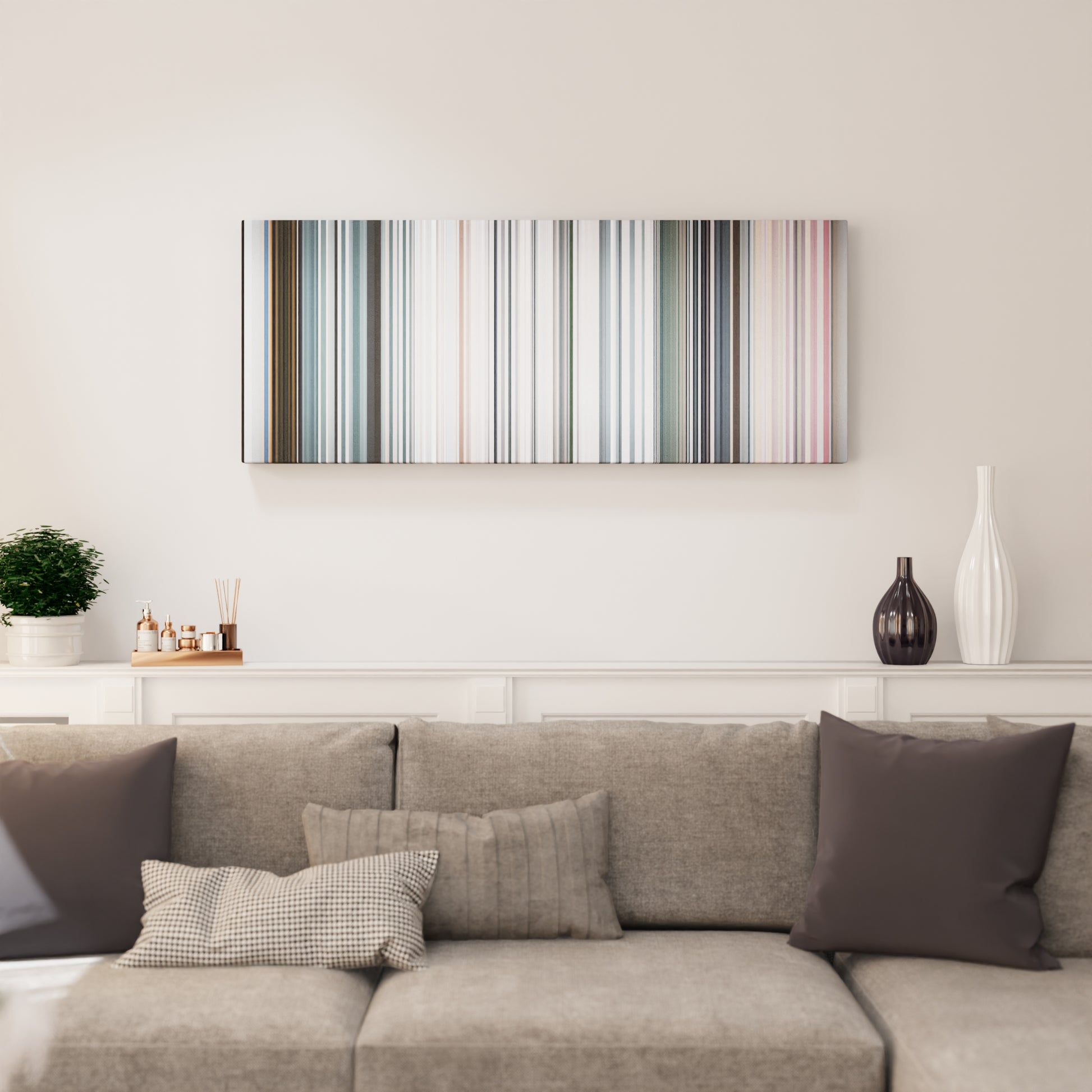 Living room interior with Lady-Gaga-Bad-Romance Frome on the wall