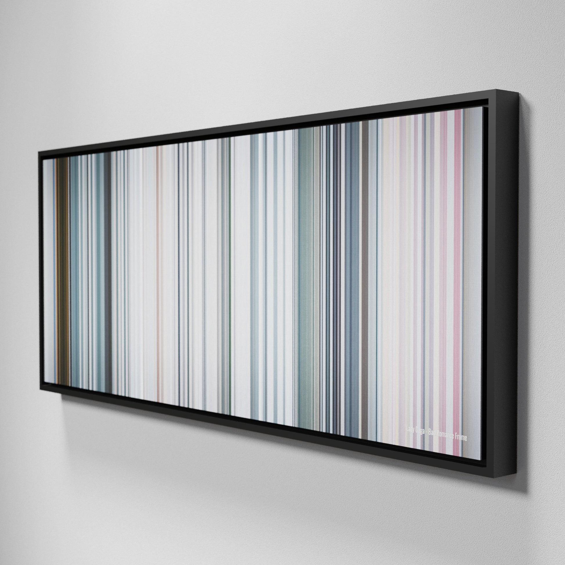 Side view of Framed Buff's of Lady-Gaga-Bad-Romance Frome on the wall