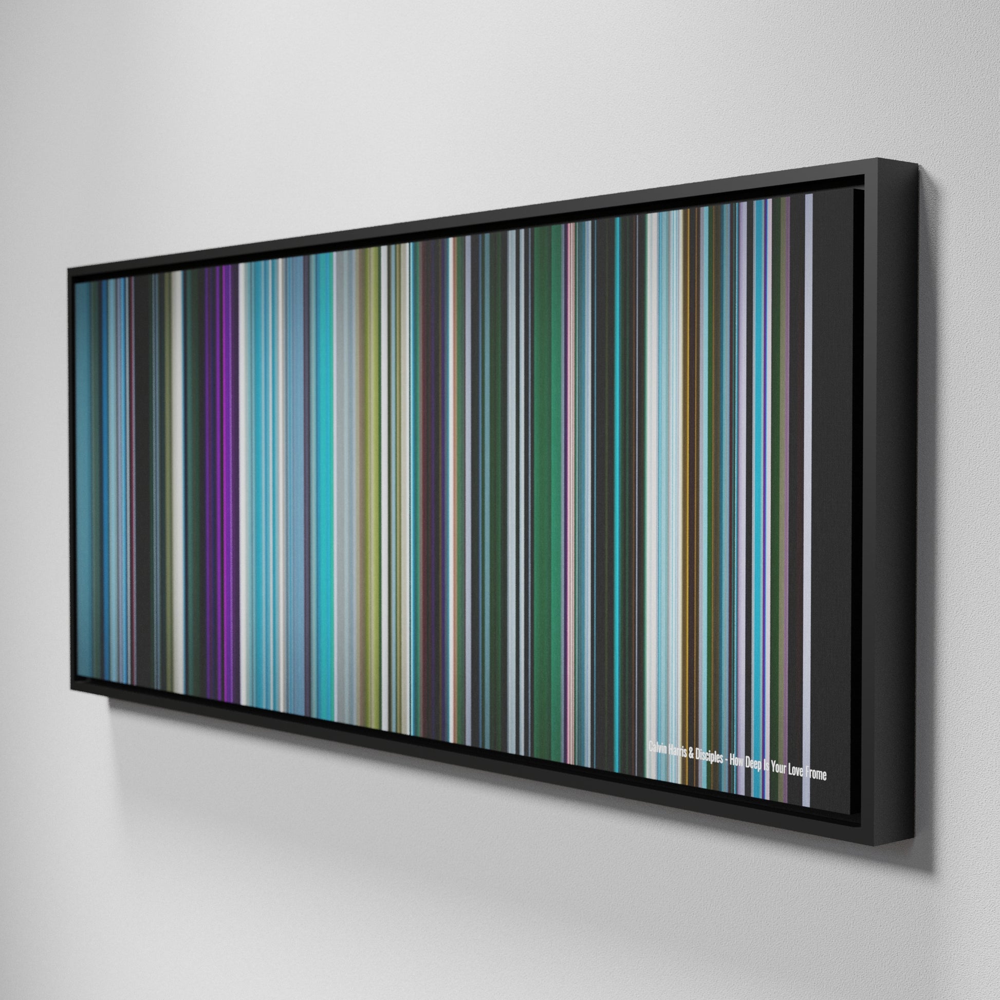 Side view of Framed Buff's of Calvin-Harris--Disciples-How-Deep-Is-Your-Love Frome on the wall