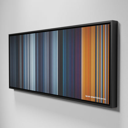 Side view of Framed Buff's of Taylor-Swift-Bad-Blood Frome on the wall