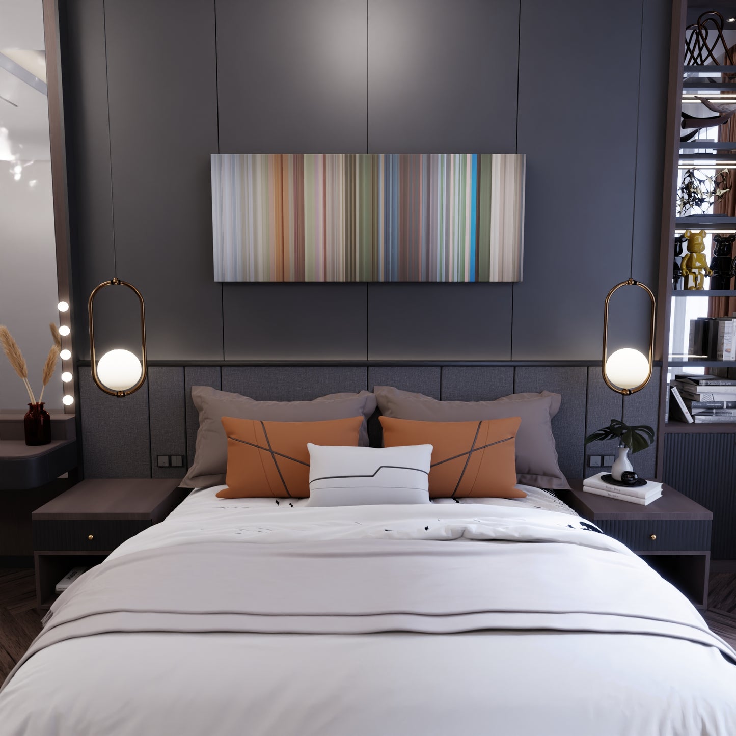 Bedroom interior with PSY-Gentleman Frome on the wall