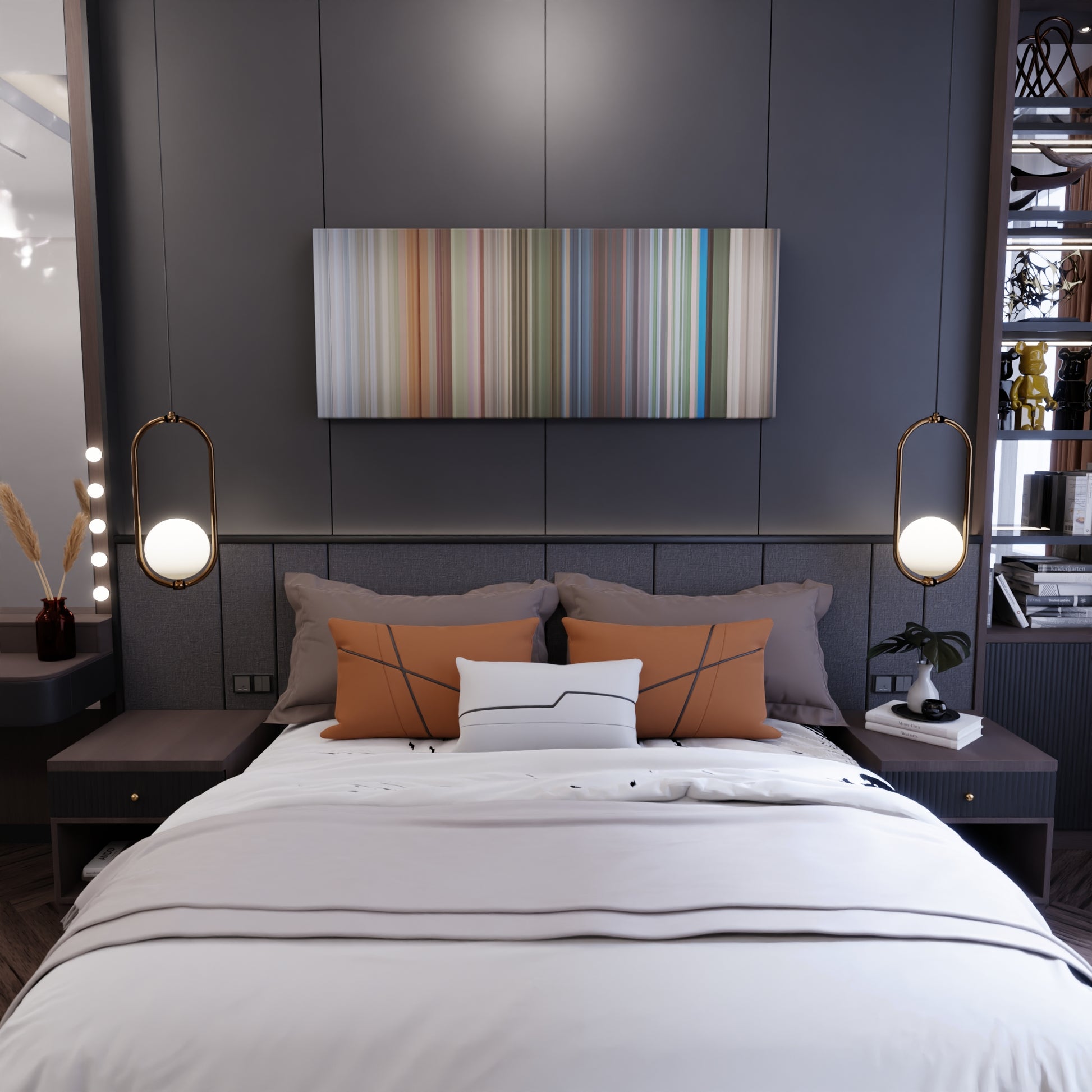 Bedroom interior with PSY-Gentleman Frome on the wall