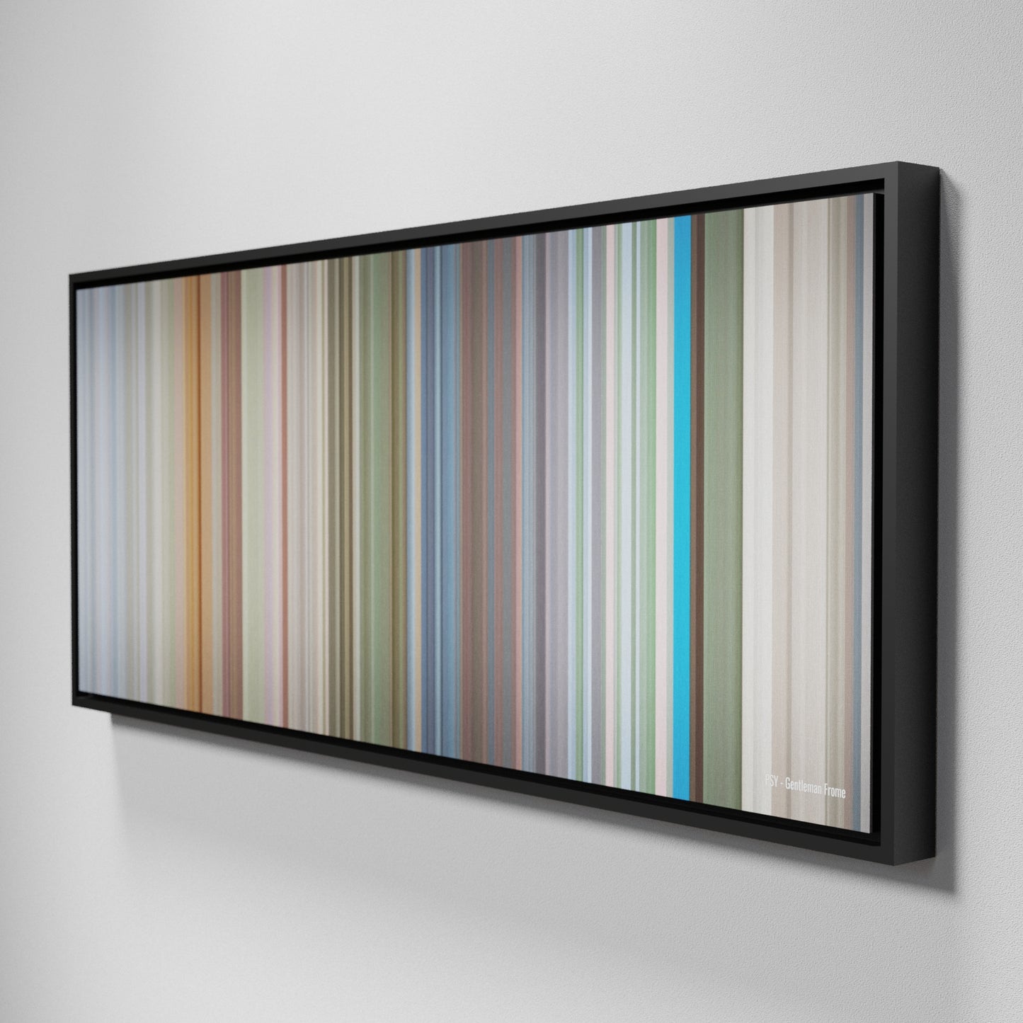 Side view of Framed Buff's of PSY-Gentleman Frome on the wall