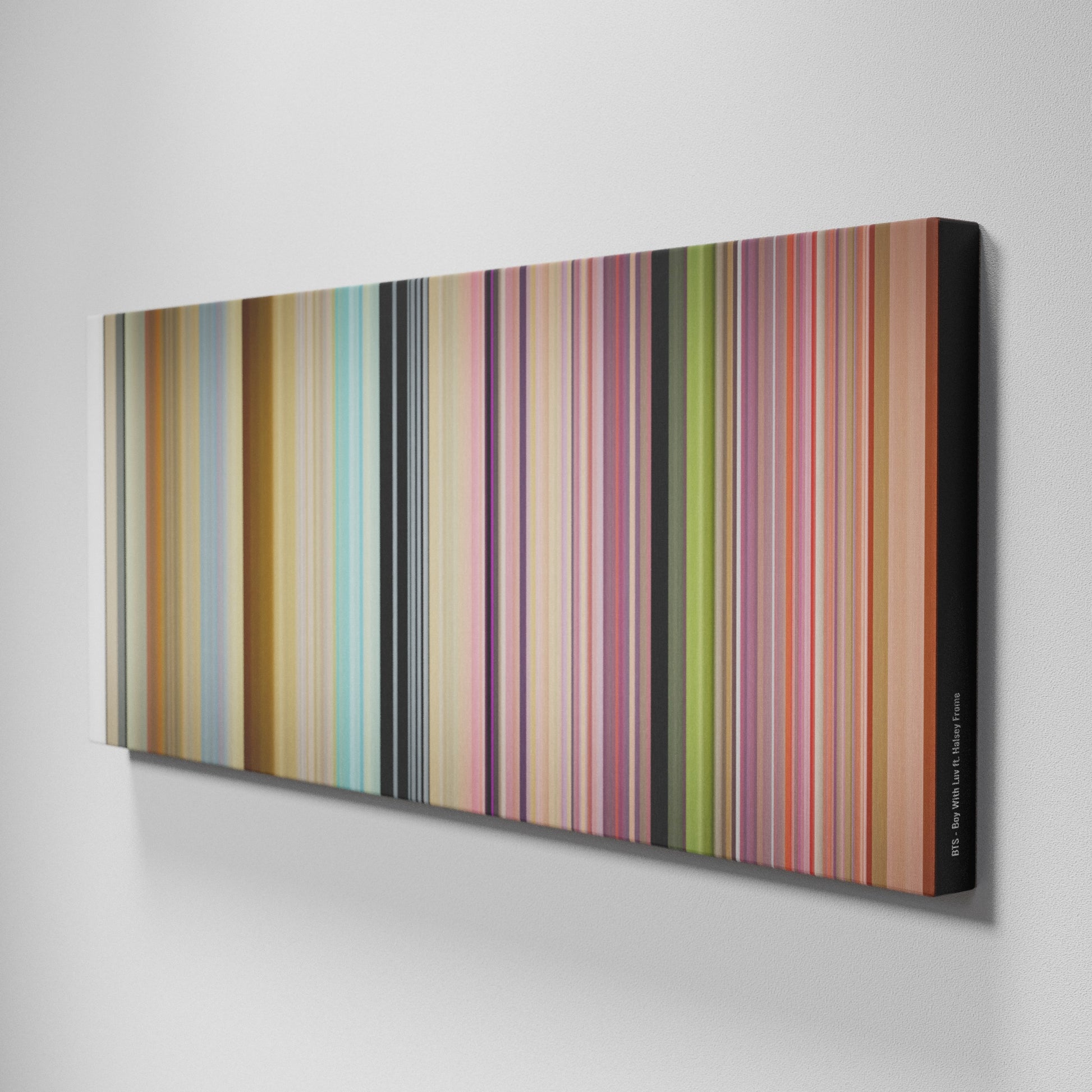 Side view of Buff's of BTS-Boy-With-Luv Frome on the wall