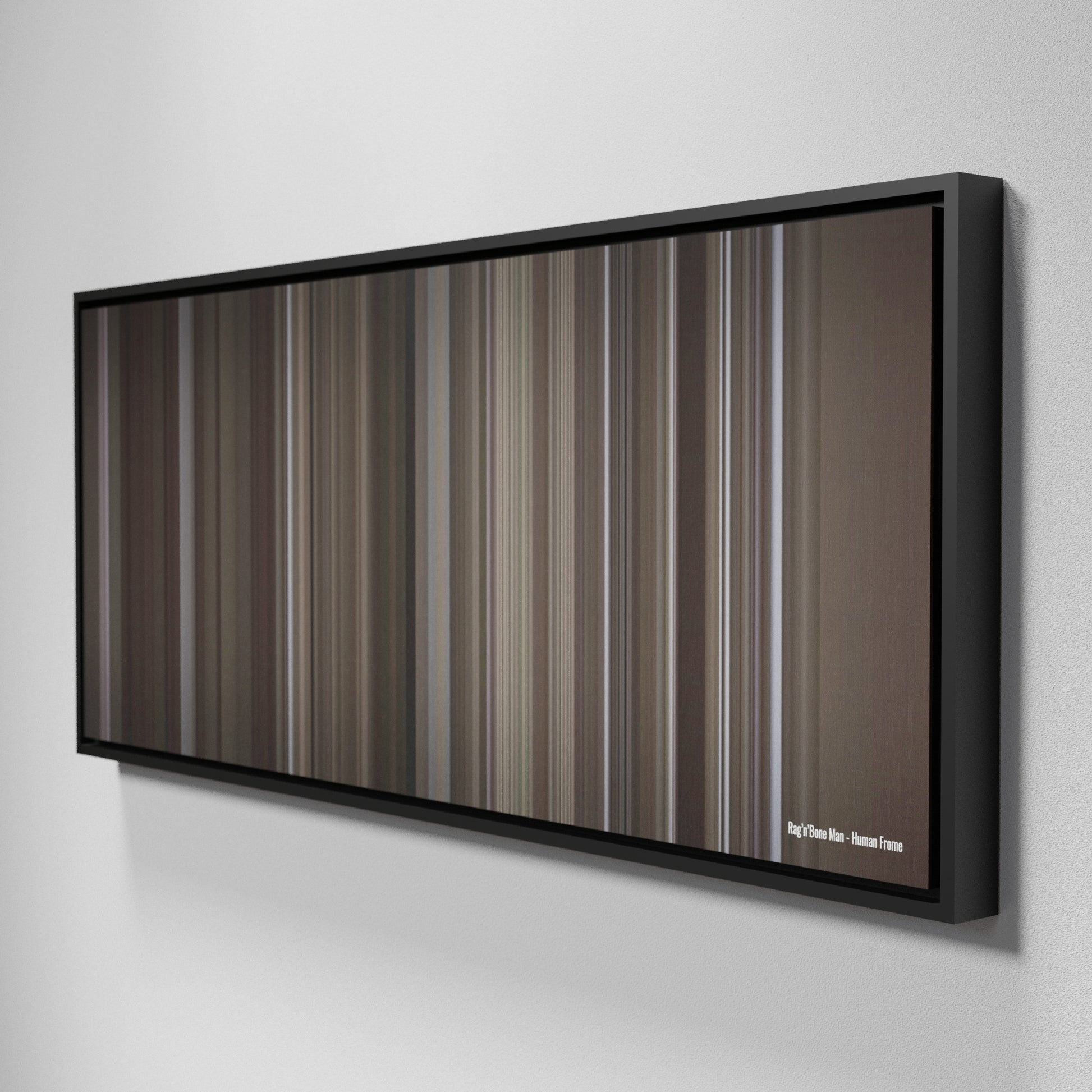 Side view of Framed Buff's of RagnBone-Man-Human Frome on the wall