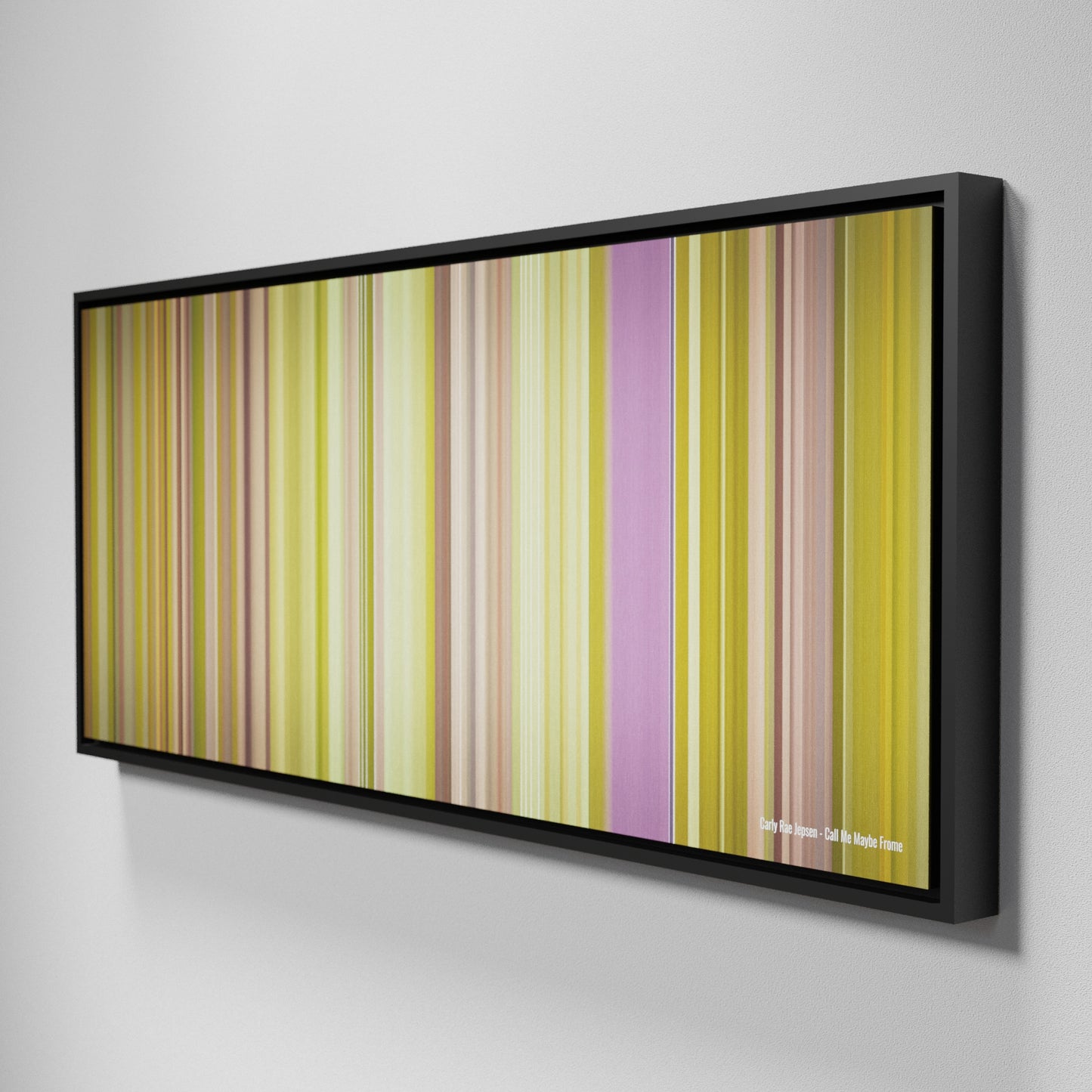 Side view of Framed Buff's of Carly-Rae-Jepsen-Call-Me-Maybe Frome on the wall