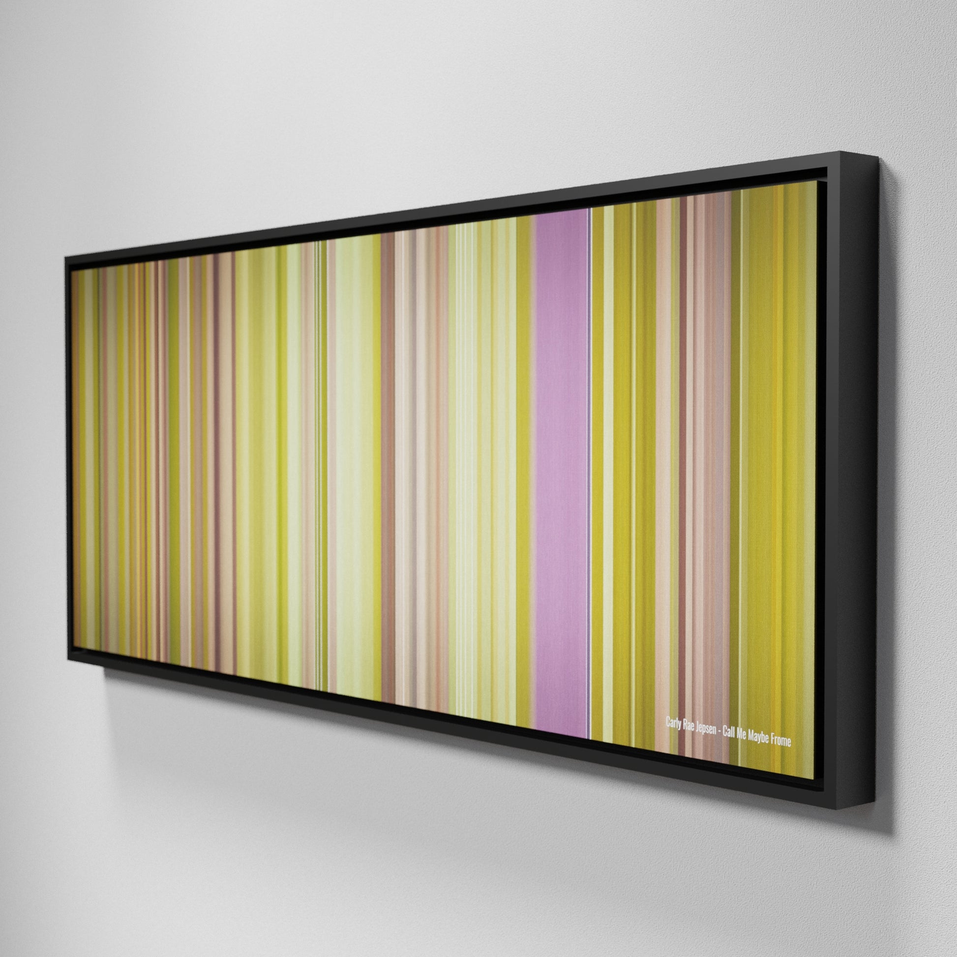 Side view of Framed Buff's of Carly-Rae-Jepsen-Call-Me-Maybe Frome on the wall