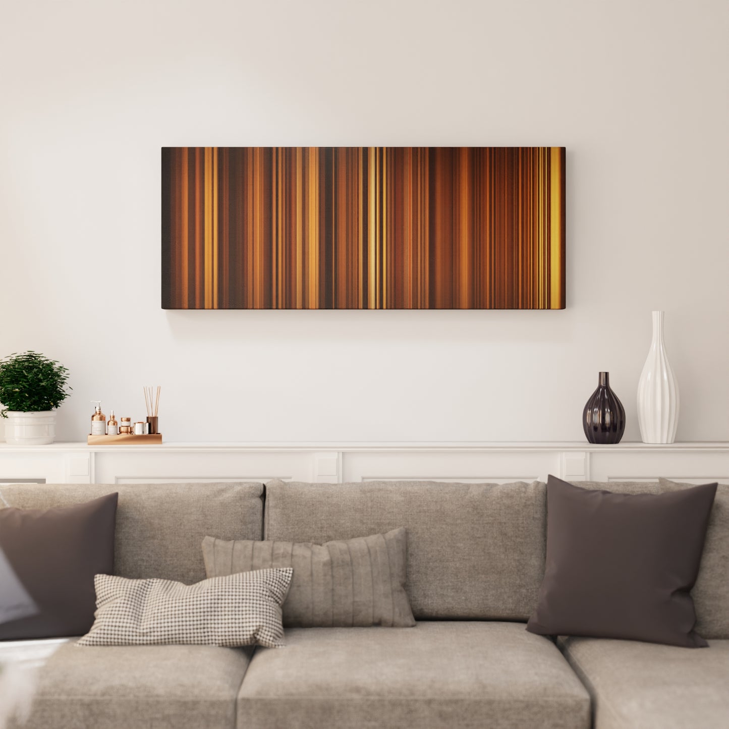 Living room interior with Nirvana-Smells-Like-Teen-Spirit Frome on the wall