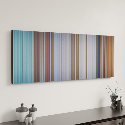 Minimal interior design with a-ha-Take-On-Me Frome on the wall