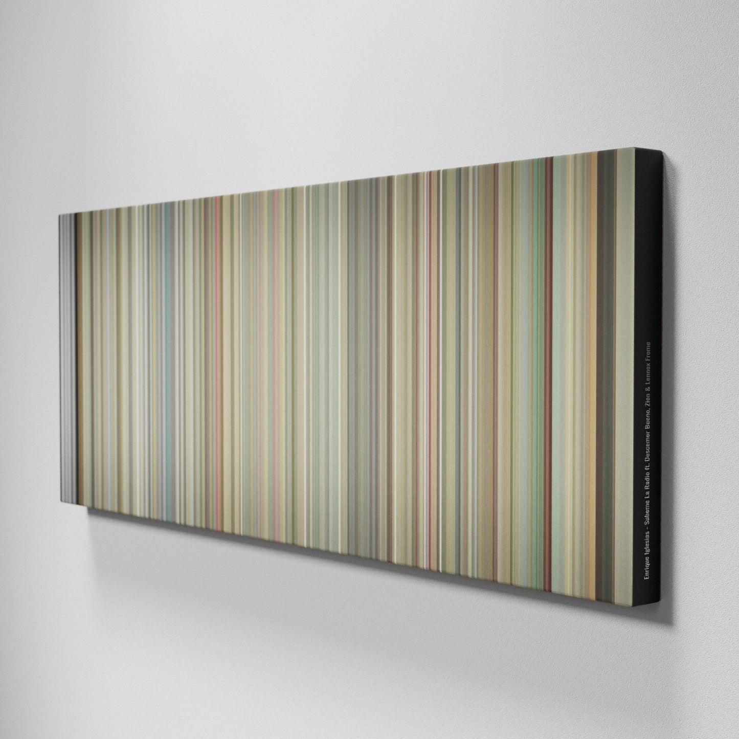 Side view of Buff's of Enrique-Iglesias-Subeme-La-Radio Frome on the wall