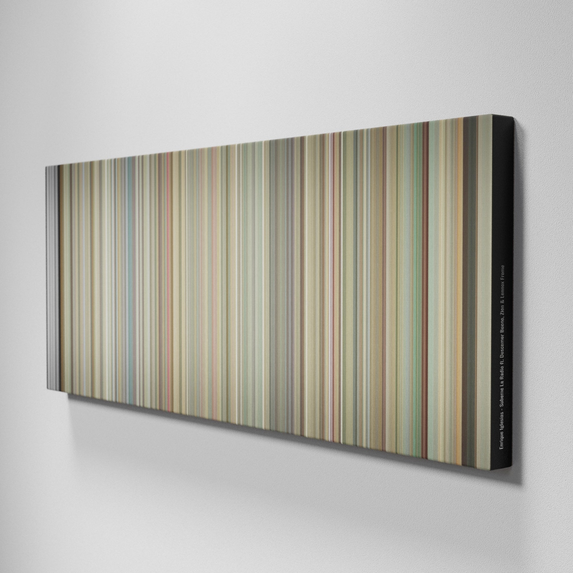 Side view of Buff's of Enrique-Iglesias-Subeme-La-Radio Frome on the wall