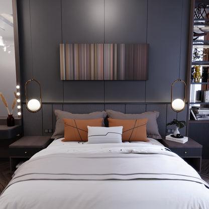 Bedroom interior with Nicky-Jam-El-Amante Frome on the wall