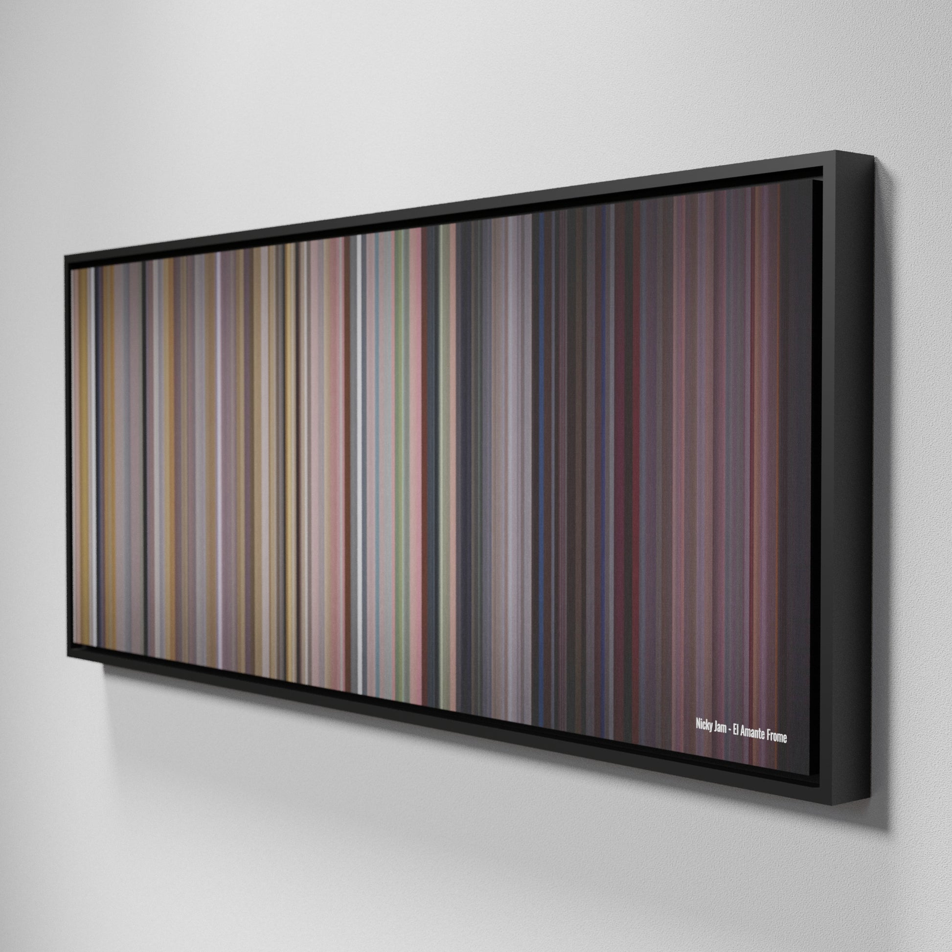 Side view of Framed Buff's of Nicky-Jam-El-Amante Frome on the wall