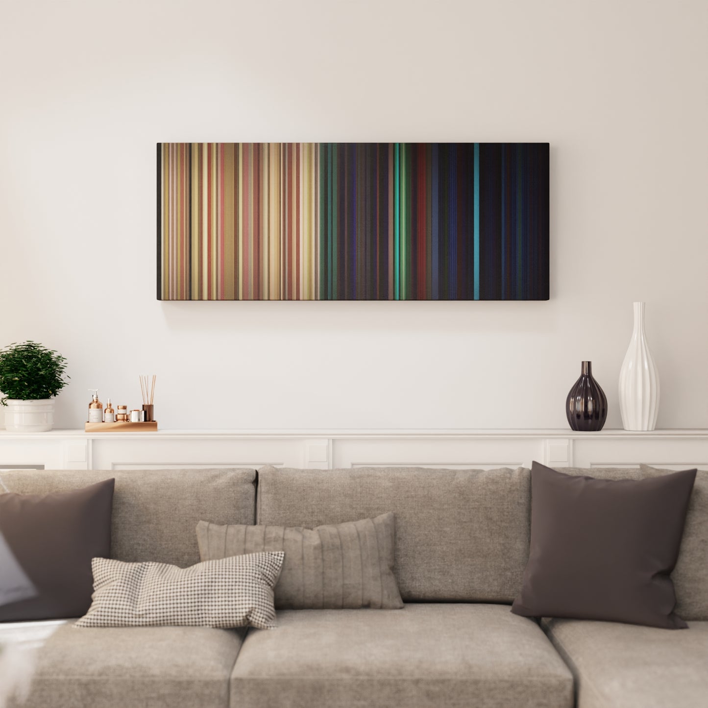 Living room interior with Nicky-Jam-y-Enrique-Iglesias-21-El-Perdon Frome on the wall