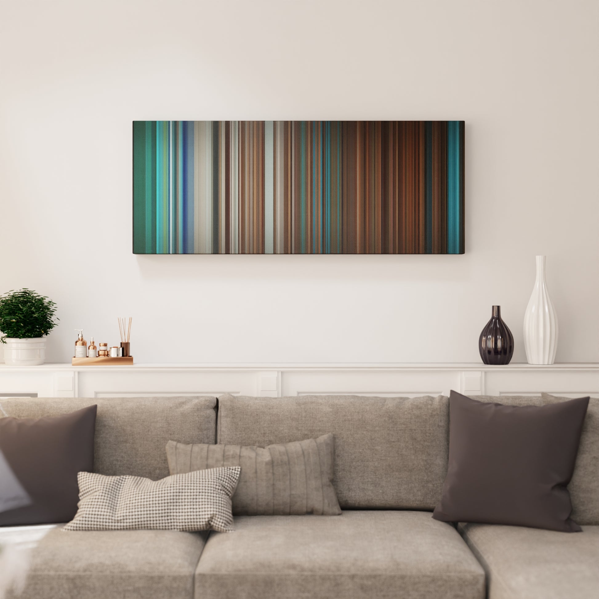 Living room interior with 50-Cent-In-Da-Club Frome on the wall