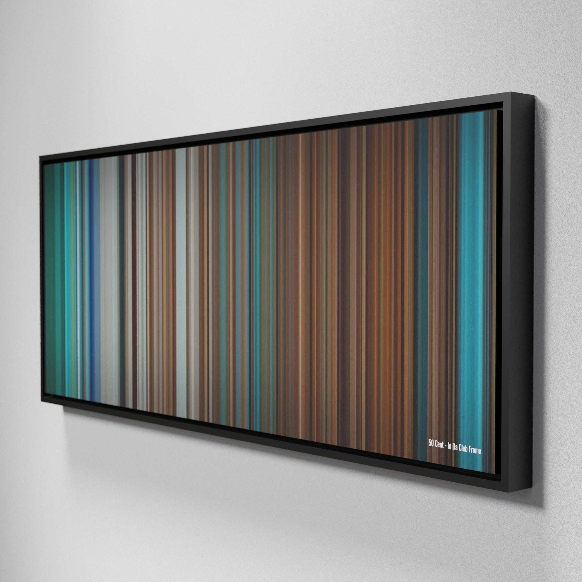 Side view of Framed Buff's of 50-Cent-In-Da-Club Frome on the wall