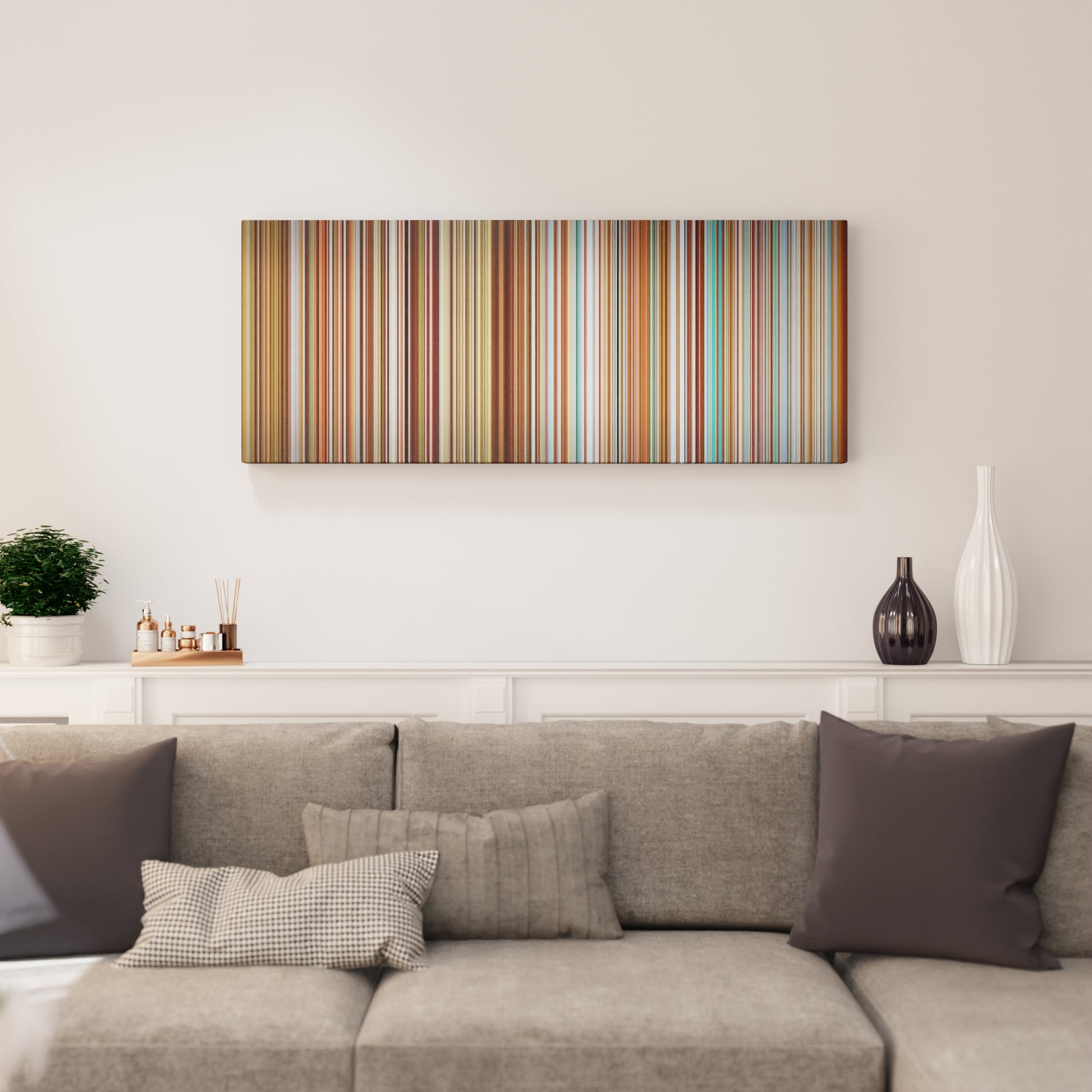 Living room interior with Pitbull-Timber Frome on the wall