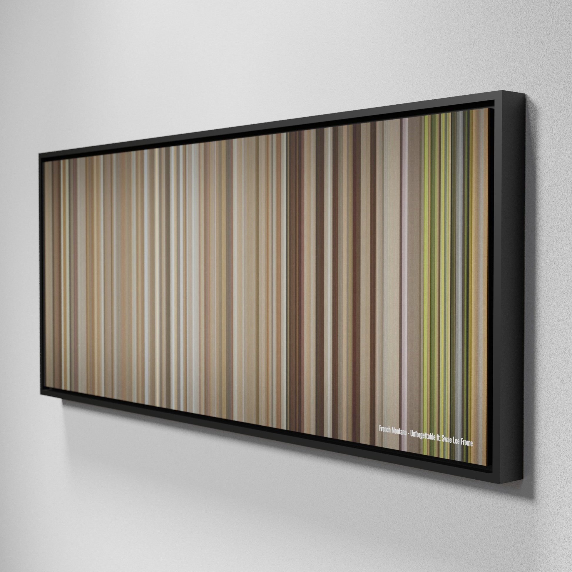 Side view of Framed Buff's of French-Montana-Unforgettable Frome on the wall