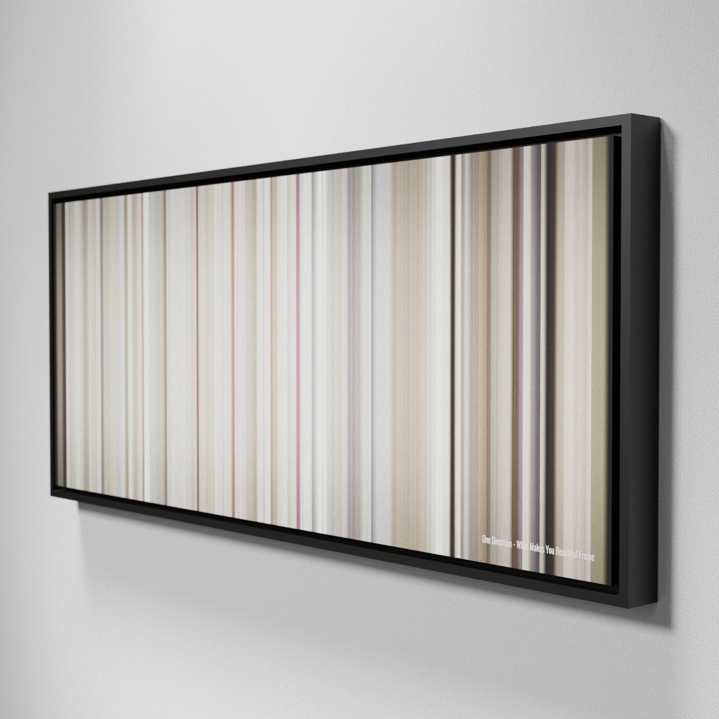 Side view of Framed Buff's of One-Direction-What-Makes-You-Beautiful Frome on the wall