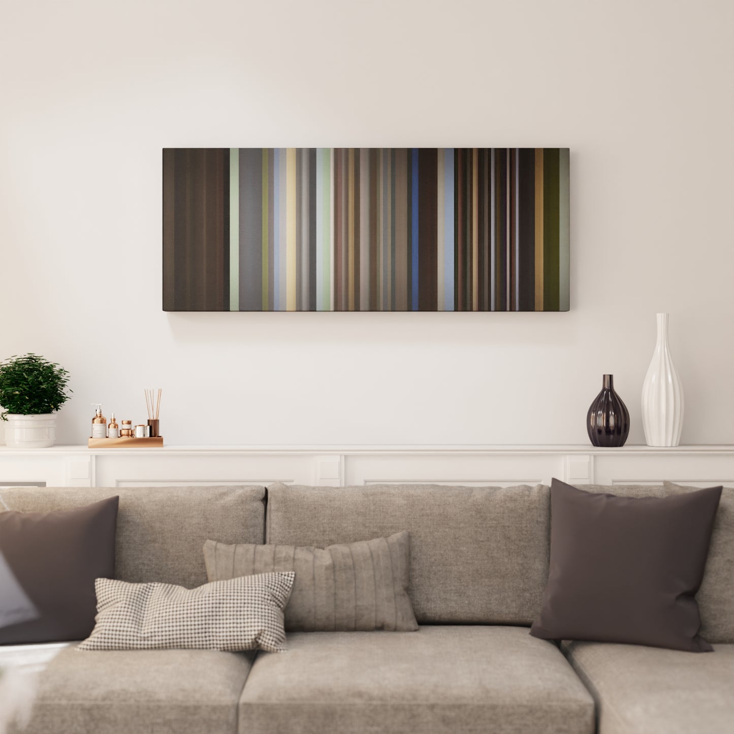 Living room interior with Sam-Smith-Too-Good-At-Goodbyes Frome on the wall